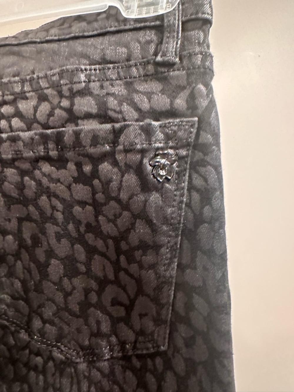 Black Orchid Gisele HighRise Super Skinny Black Leopard ShinyGray Textured Jeans - Picture 9 of 16
